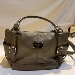 Relic Satchel bag in silvery gold gunmetal color size M/L with handles and strap